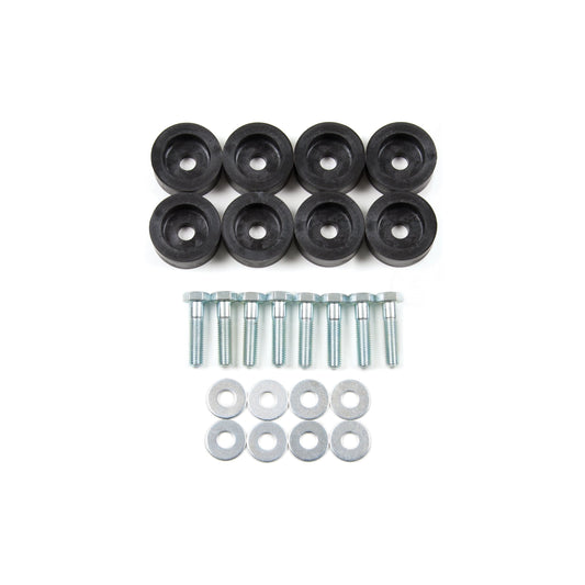 ZONE OFFROAD |  3/4" Transfer Case Drop Kit   I ZONJ5010 hardware components including rubber bushings, bolts, and washers.