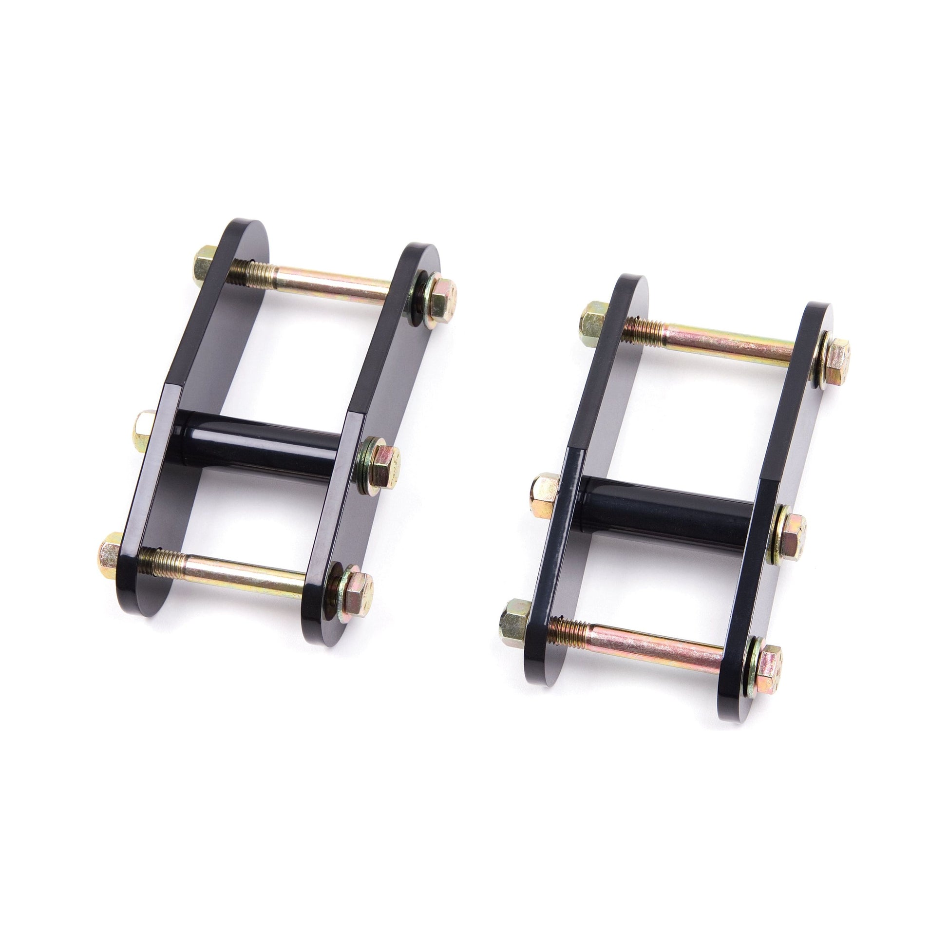 ZONE OFFROAD |  Leaf Spring Shackles - 1-1.5 Inch Lift   I ZONJ5108 - Heavy-duty black shackles for Jeep lift kits.