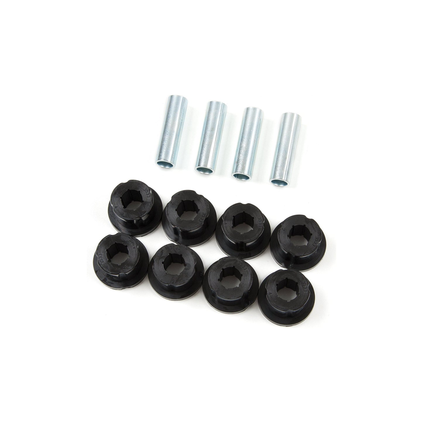 ZONE OFFROAD |  Service Kit - Bushing Kit   I ZONJ7001 components including black bushings and replacement sleeves.