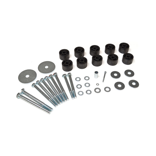 ZONE OFFROAD |  1.25 Inch Body Lift Kit   I ZONJ9122 hardware components including bolts and spacers.