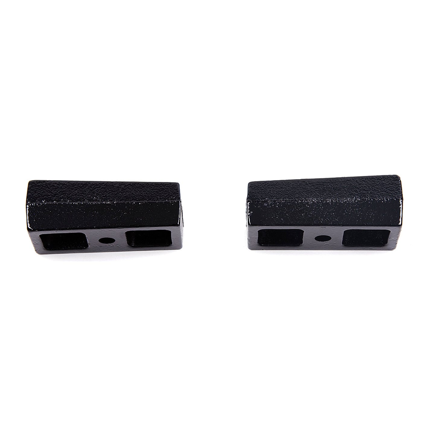 ZONE OFFROAD | 2" Rear / Susp. Lift Blocks - 9/16" Pins I ZONU3020, pair of black cast iron lift blocks.