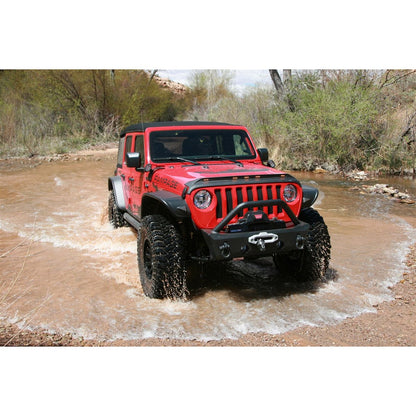 BUSHWACKER | Black Jeep Flat Style Textured Finish 4-Piece Fender Flare Set For 2018-2023 Jeep Wrangler JL (All Models) Bushwacker | 10923-08