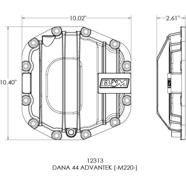 B&M Nodular Iron Dana 44 AdvanTek Rear Differential Cover for  2018-C JL - JT - Ford Bronco 12313