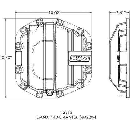 B&M Nodular Iron Dana 44 AdvanTek Rear Differential Cover for  2018-C JL - JT - Ford Bronco 12313