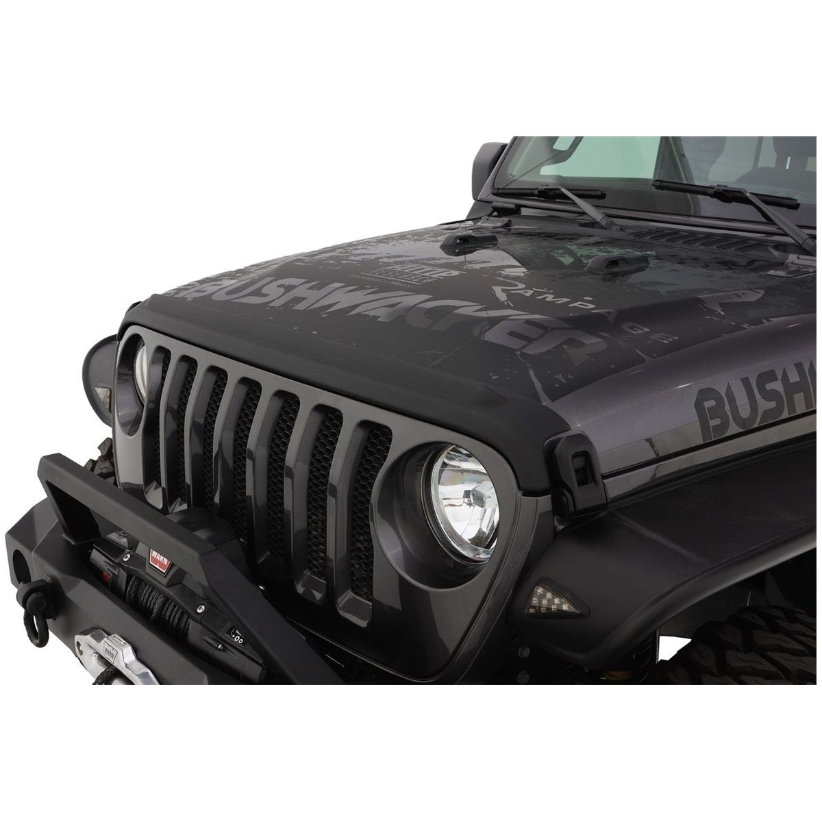 BUSHWACKER | Trail Armor Hood Stone Guard Black Textured Finish, 1-Piece For 2018-2026 Jeep Wrangler JL, 2 And 4-Door Bushwacker | 14094