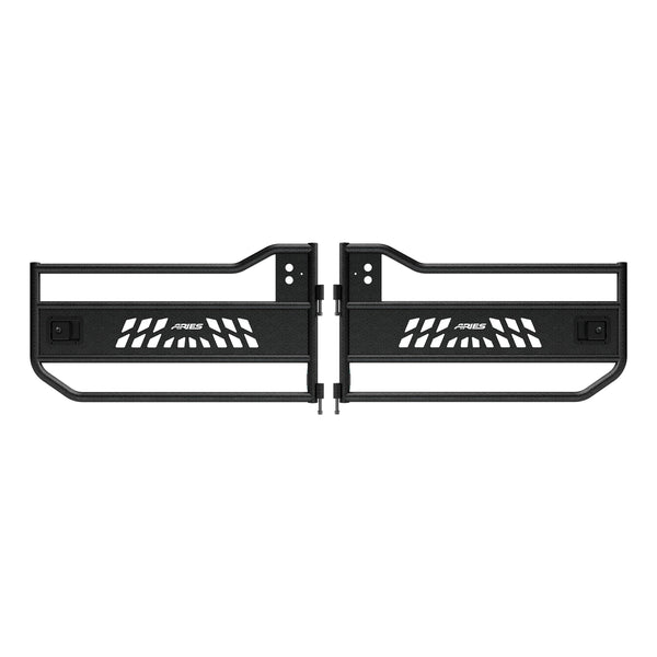 Aries Automotive Front Tube Doors (Black) for 2018-C Jeep Wrangler JL - JLU - Gladiator JT 1500200
