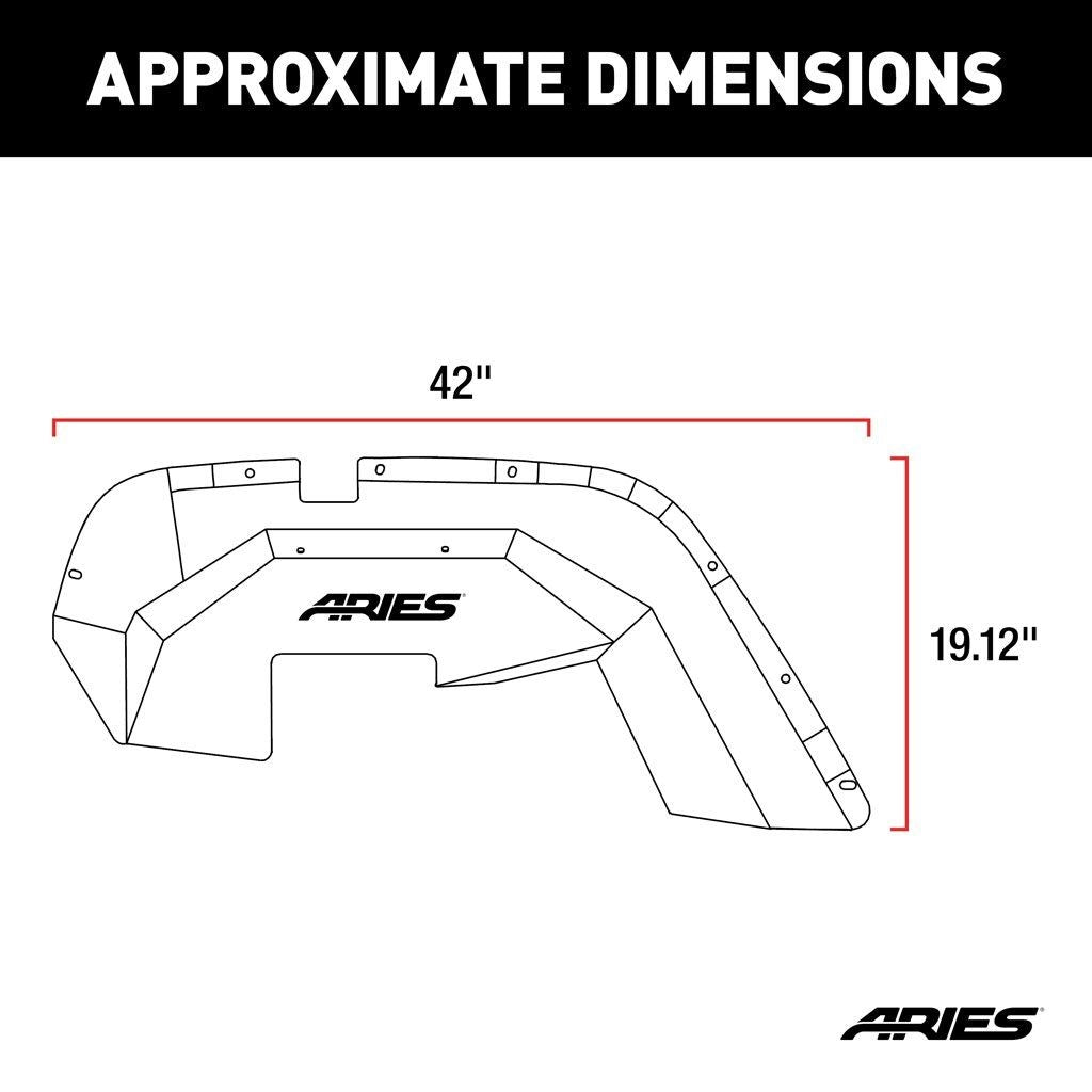 Aries Automotive Front Inner Fender Liners for 2009-2018  JK 1500350