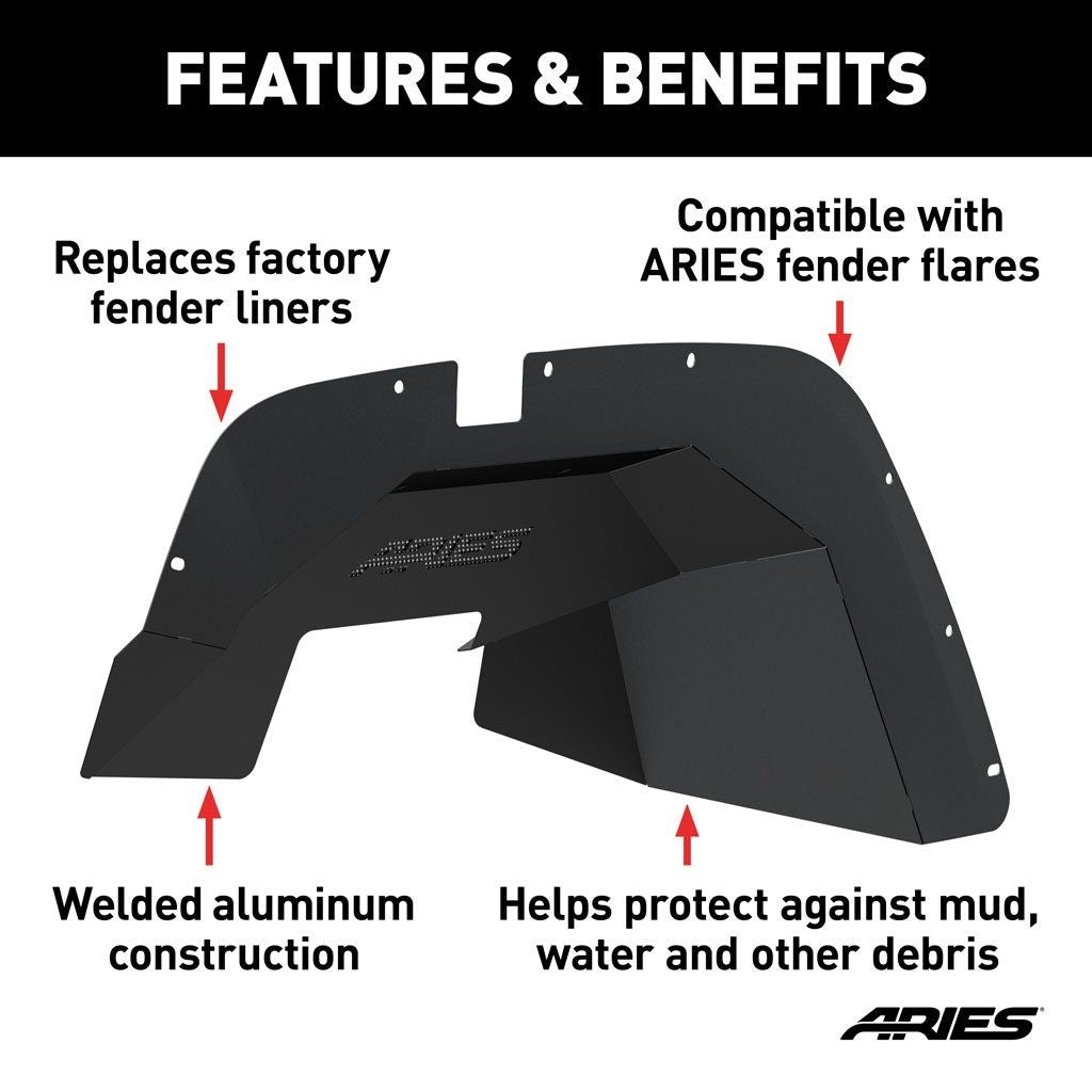 Aries Automotive Front Inner Fender Liners for 2009-2018  JK 1500350