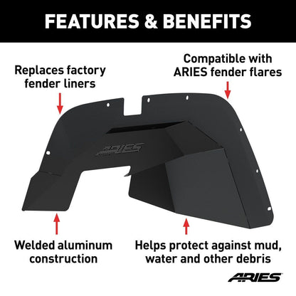 Aries Automotive Front Inner Fender Liners for 2009-2018  JK 1500350