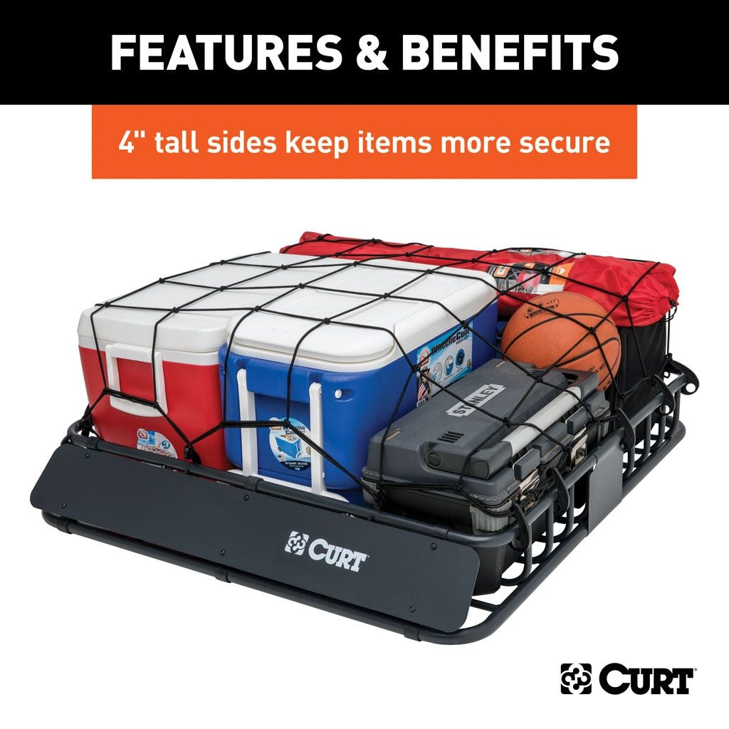 CURT 42 x 37 Black Steel Roof Rack Cargo Carrier 18115