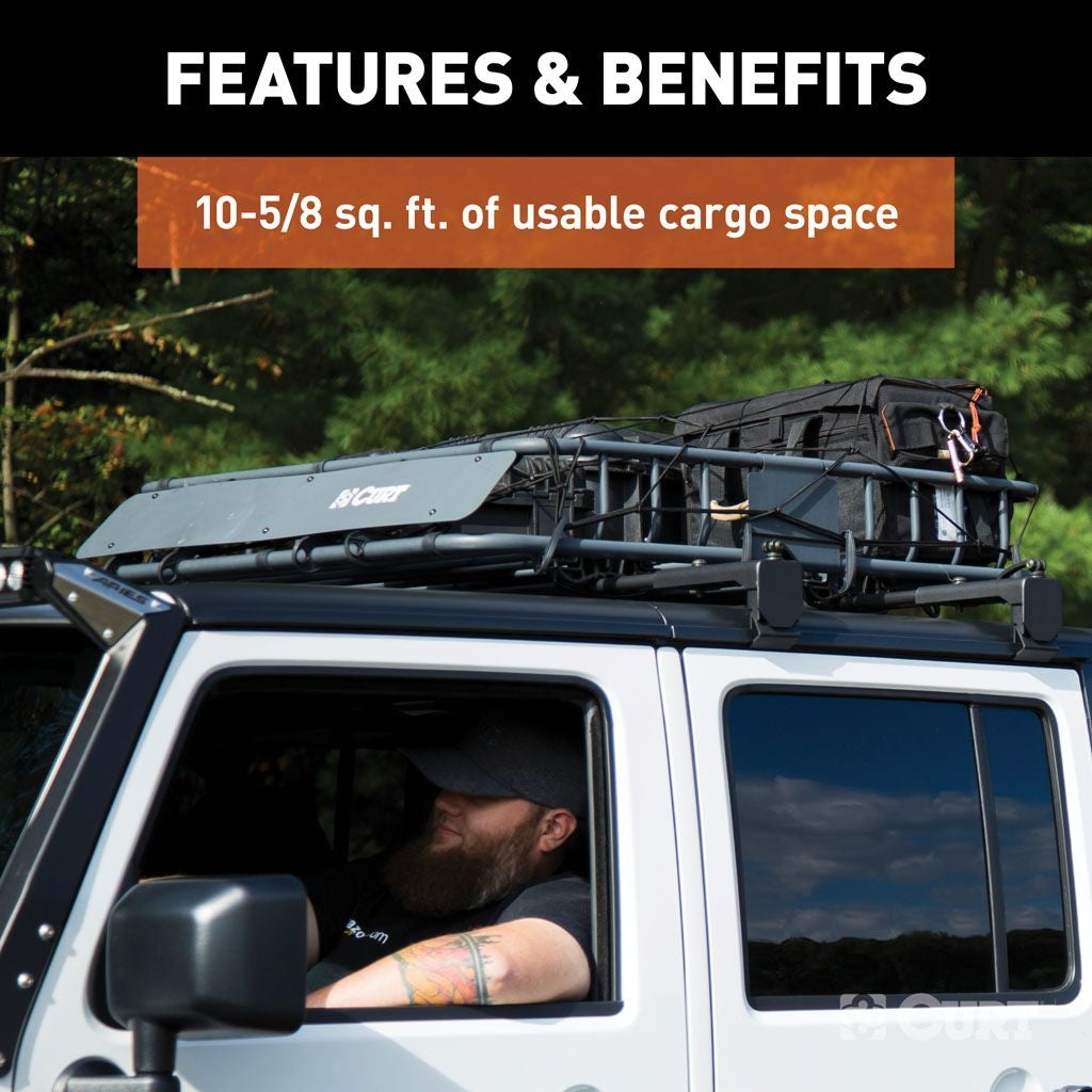 CURT 42 x 37 Black Steel Roof Rack Cargo Carrier 18115