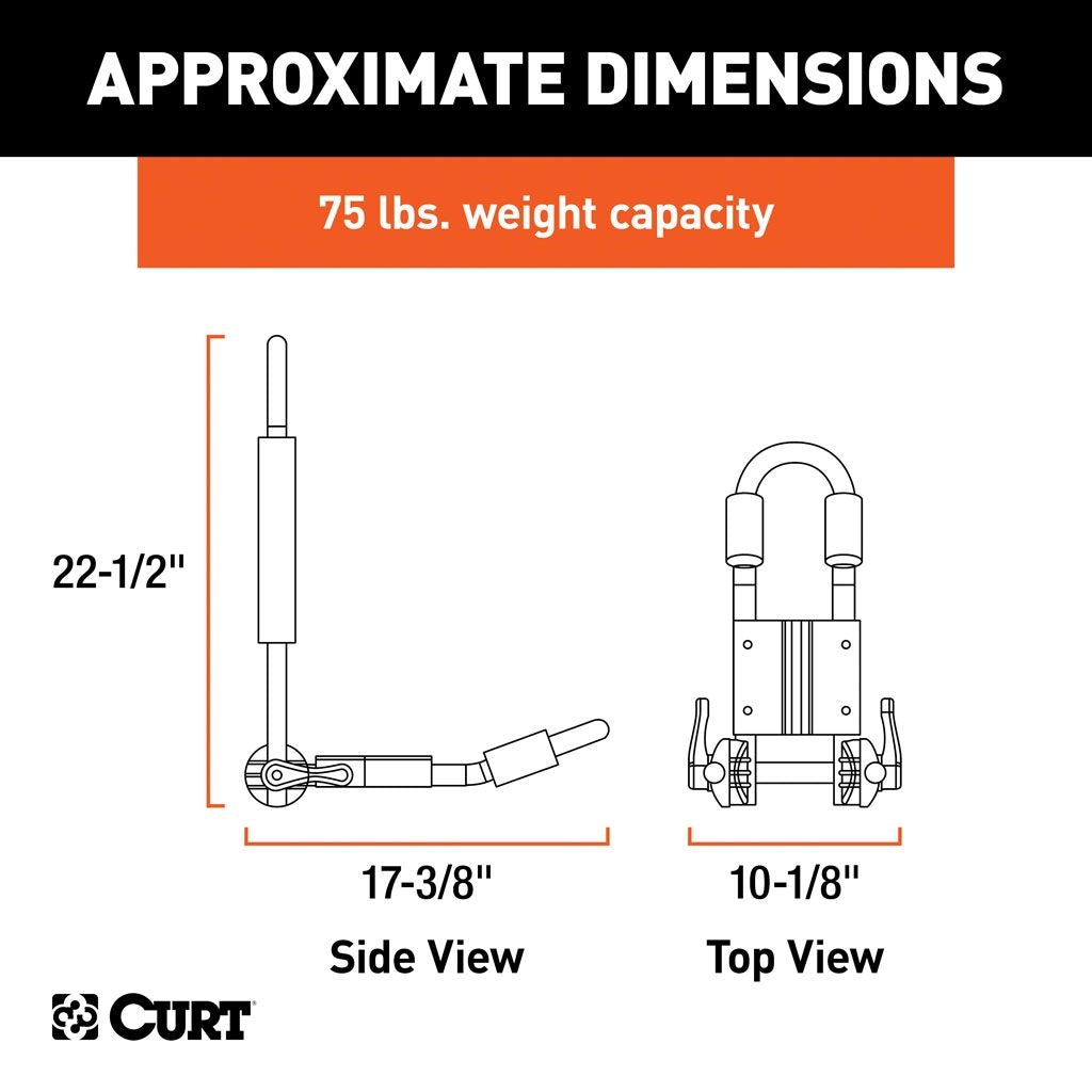 Curt Manufacturing Adjustable Aluminum Roof Rack  Kayak Holders (Universal) 18320