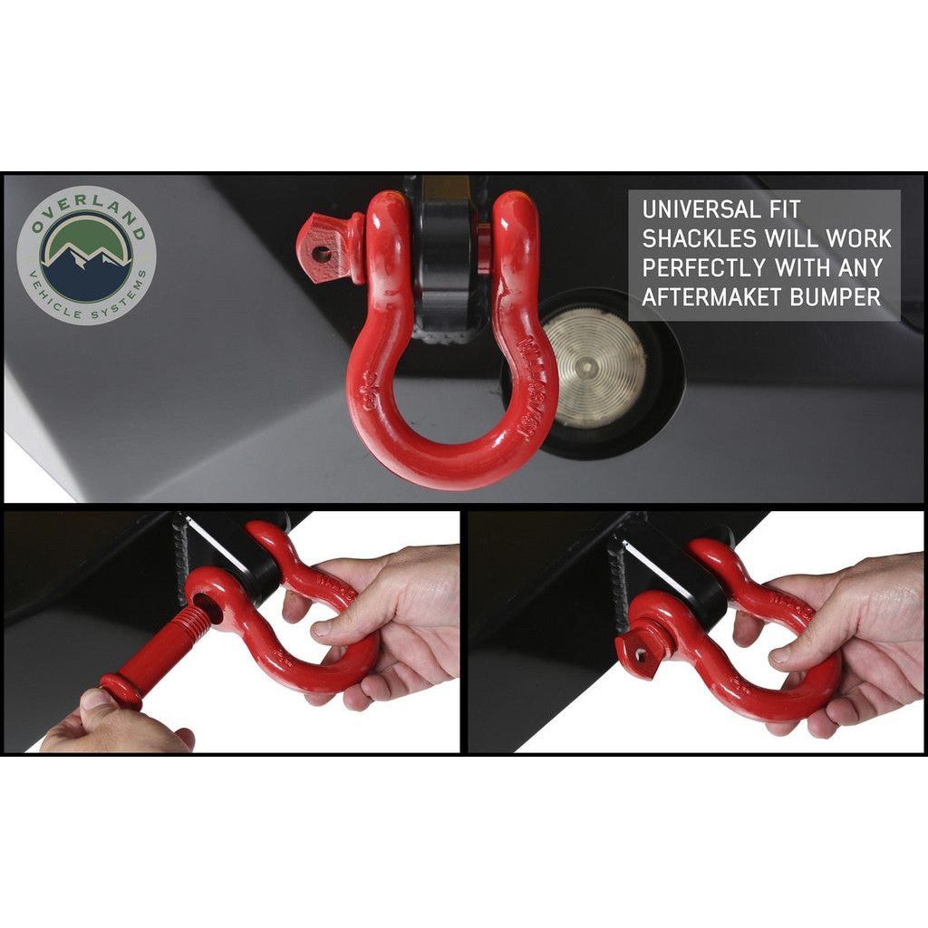 Overland Vehicle Systems Recovery Shackle 3-4" 4.75 Ton Red 19019904