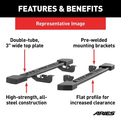 Aries Automotive Rocker Step Running Boards, Select Jeep Wrangler JL 2 Door Models 2074119