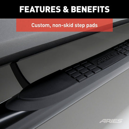 Aries Automotive  3" Round Black Steel Side Bars for 2021-C Ford Bronco 209045