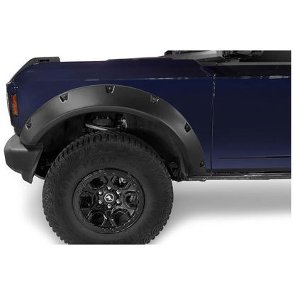 BUSHWACKER | Black Pocket/Rivet Style Textured Finish 4-Piece Fender Flare Set For 2021-2023 Ford Bronco, 4-Dr Bushwacker | 20960-03