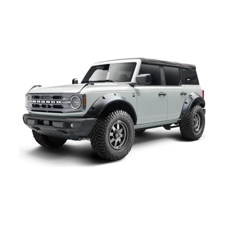BUSHWACKER | Black Pocket/Rivet Style Textured Finish 4-Piece Fender Flare Set For 2021-2023 Ford Bronco, 4-Dr Bushwacker | 20960-03
