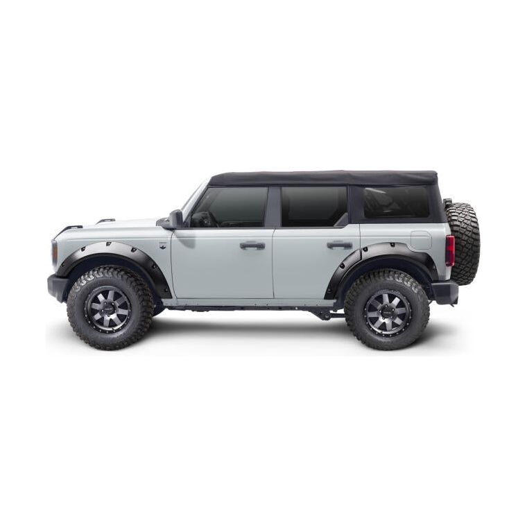 BUSHWACKER | Black Pocket/Rivet Style Textured Finish 4-Piece Fender Flare Set For 2021-2023 Ford Bronco, 4-Dr Bushwacker | 20960-03
