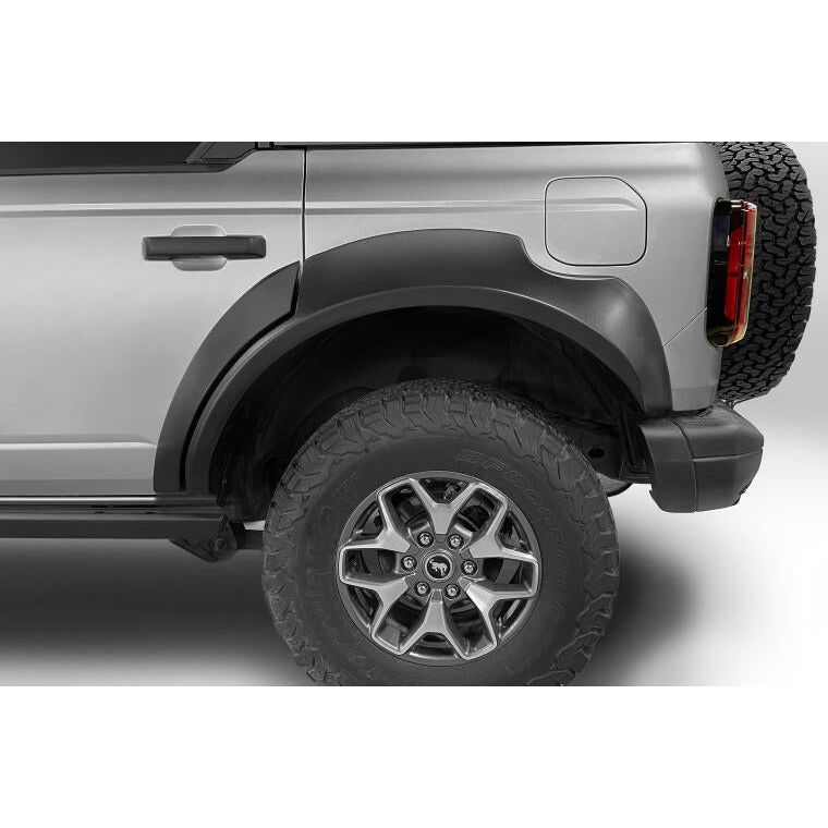 BUSHWACKER | Black Extendafender Style Smooth Finish 4-Piece Fender Flare Set For 2021-2023 Ford Bronco, 4-Dr Bushwacker | 20961-03