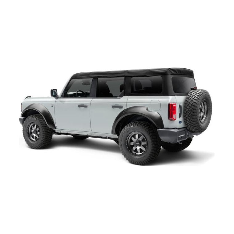 BUSHWACKER | Black Extendafender Style Smooth Finish 4-Piece Fender Flare Set For 2021-2023 Ford Bronco, 4-Dr Bushwacker | 20961-03