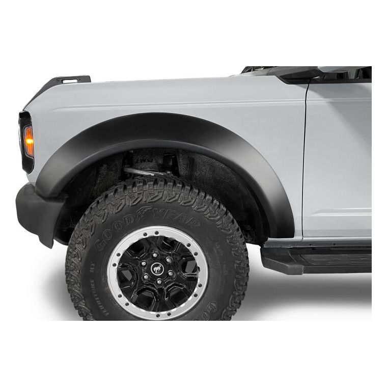 BUSHWACKER | Black Extendafender Style Smooth Finish 4-Piece Fender Flare Set For 2021-2023 Ford Bronco, 2-Dr Bushwacker | 20966-03
