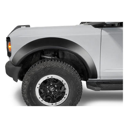BUSHWACKER | Black Extendafender Style Smooth Finish 4-Piece Fender Flare Set For 2021-2023 Ford Bronco, 2-Dr Bushwacker | 20966-03