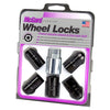 McGard Black Cone Seat Wheel Lock Set (M14 x 1.5 Thread Size) - Set of 5 Locks and 1 Key 24516