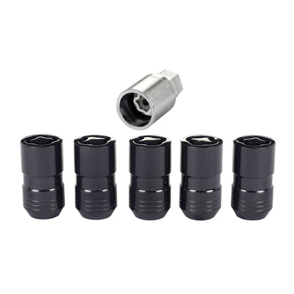 McGard Black Cone Seat Wheel Lock Set (M14 x 1.5 Thread Size) - Set of 5 Locks and 1 Key 24516
