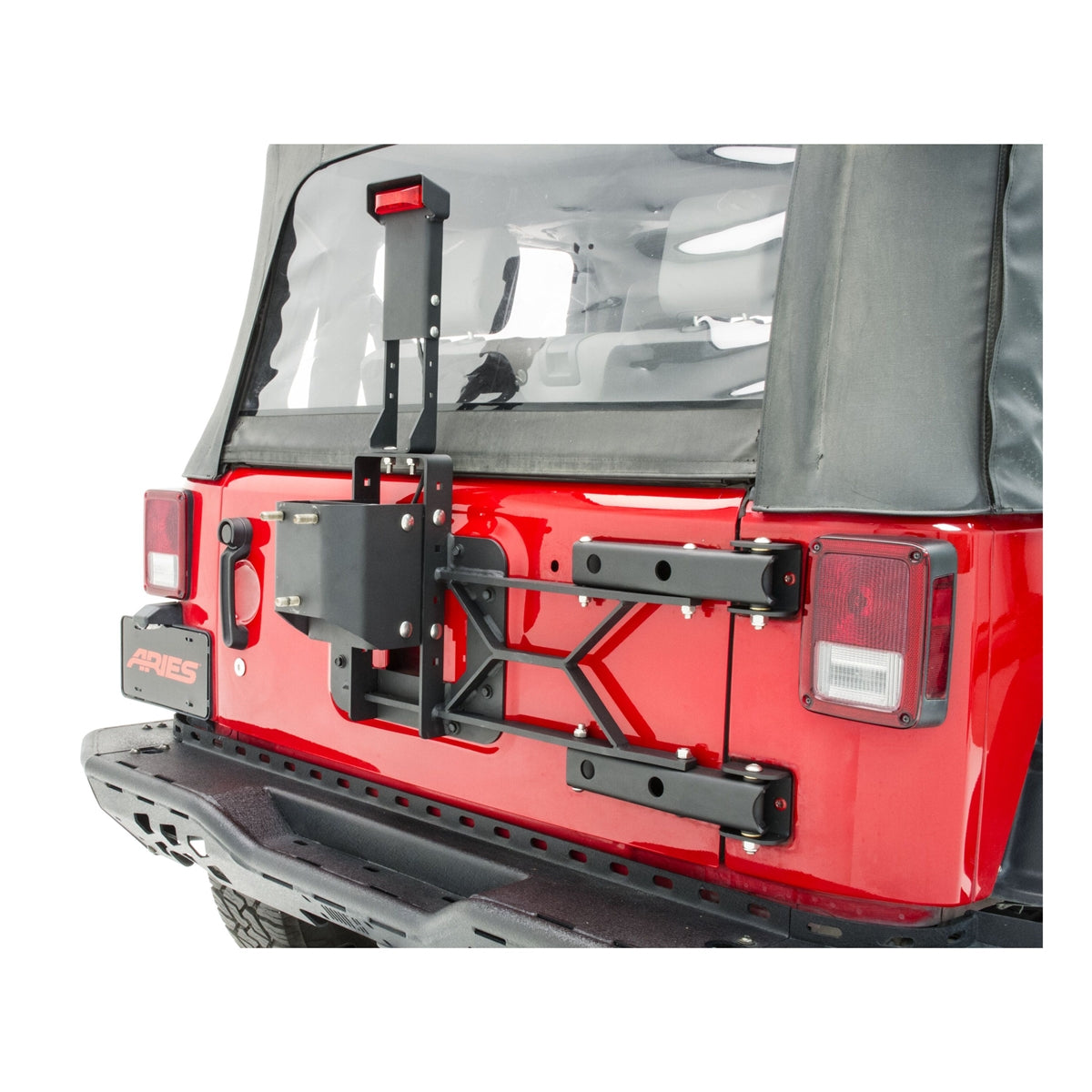 Aries Automotive Heavy-Duty Spare Tire Carrier (Black) for 2007-2018 Jeep Wrangler JK 2563000
