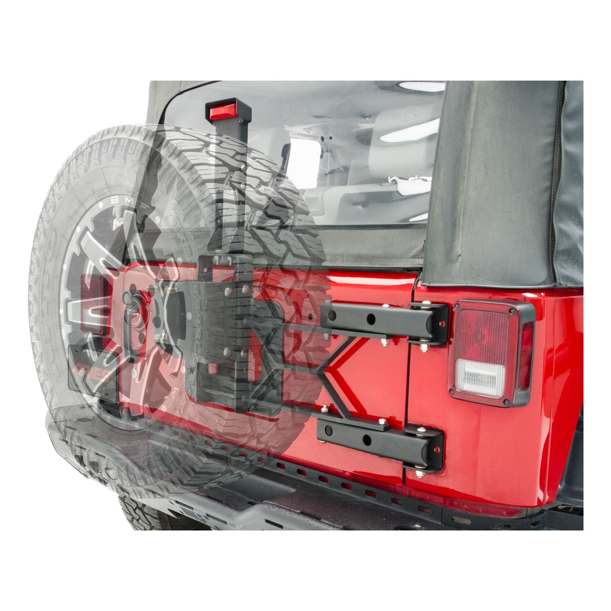 Aries Automotive Heavy-Duty Spare Tire Carrier (Black) for 2007-2018 Jeep Wrangler JK 2563000