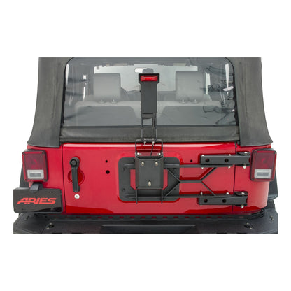 Aries Automotive Heavy-Duty Spare Tire Carrier (Black) for 2007-2018 Jeep Wrangler JK 2563000