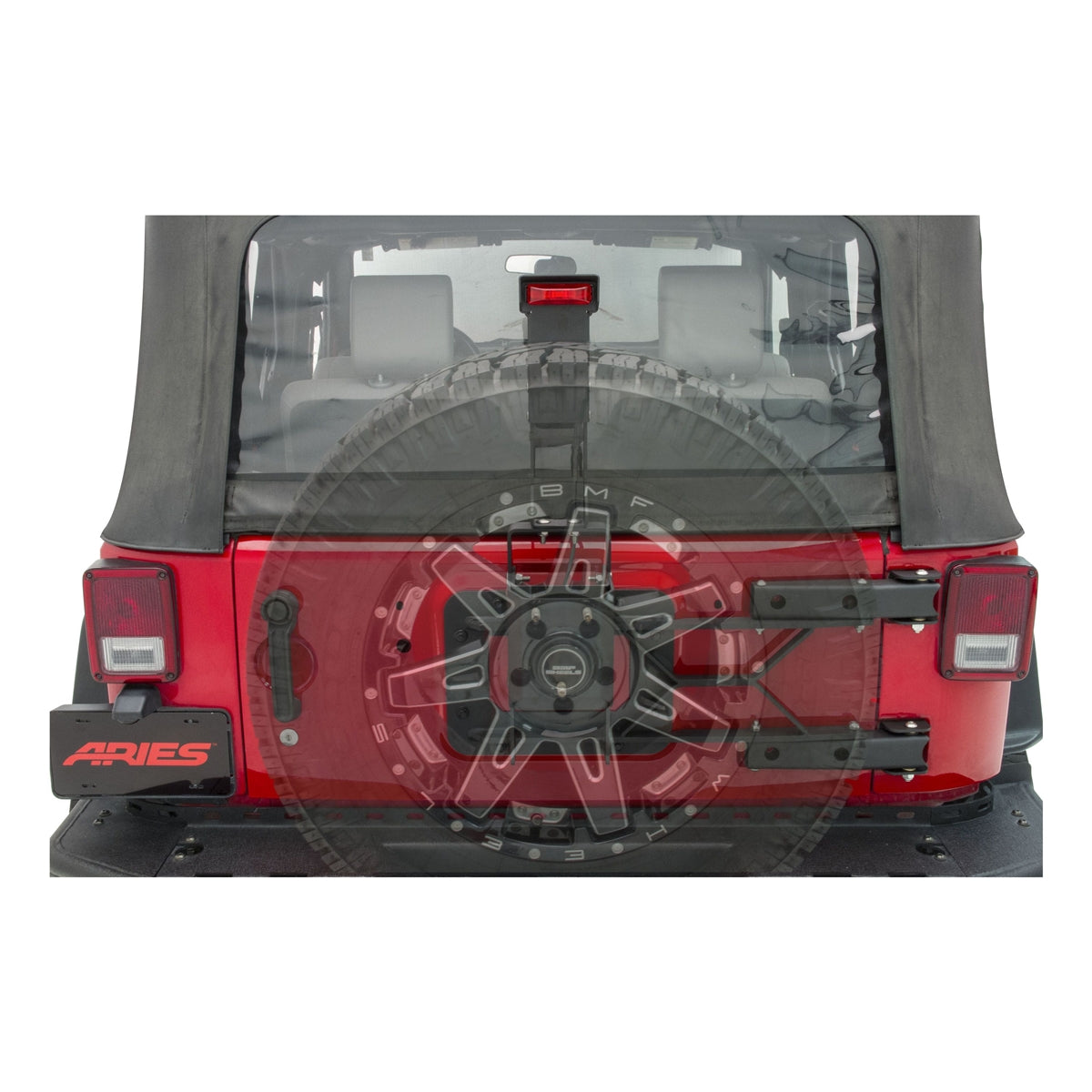 Aries Automotive Heavy-Duty Spare Tire Carrier (Black) for 2007-2018 Jeep Wrangler JK 2563000