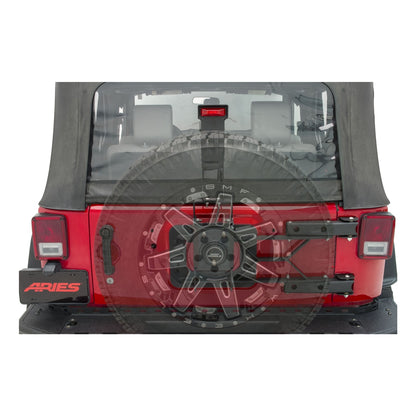 Aries Automotive Heavy-Duty Spare Tire Carrier (Black) for 2007-2018 Jeep Wrangler JK 2563000