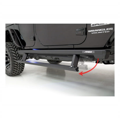 Aries Automotive (Black) ActionTrac Powered Running Boards for Jeep Wrangler JL Unlimited 4 Door Models 3036571