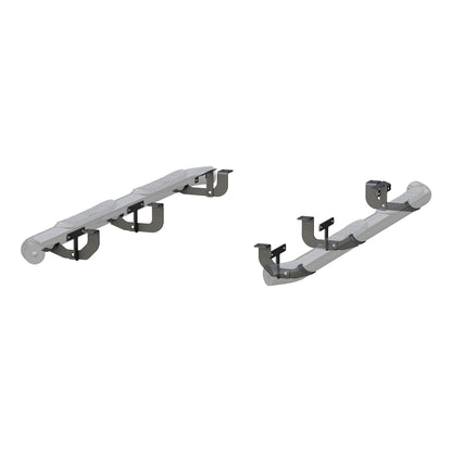 Aries Automotive 3" Round Semi-Gloss Black Steel Side Bars for 2018-C Jeep Wrangler JL Unlimited 4 Door Models 35701