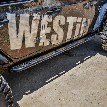 Westin XTS Rock Slider (Textured Black) for 2018-C Jeep Wrangler JL 4 Door Models 42-14065
