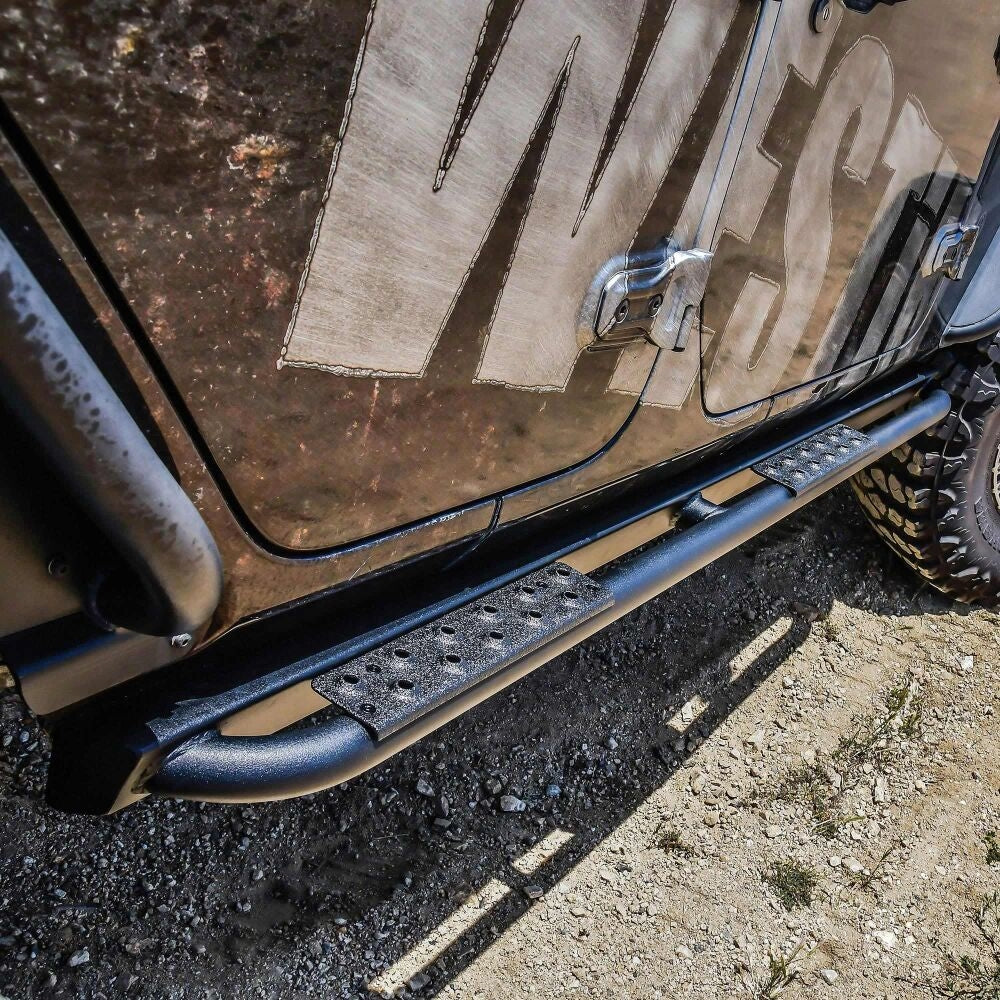 Westin XTS Rock Slider (Textured Black) for 2018-C Jeep Wrangler JL 4 Door Models 42-14065