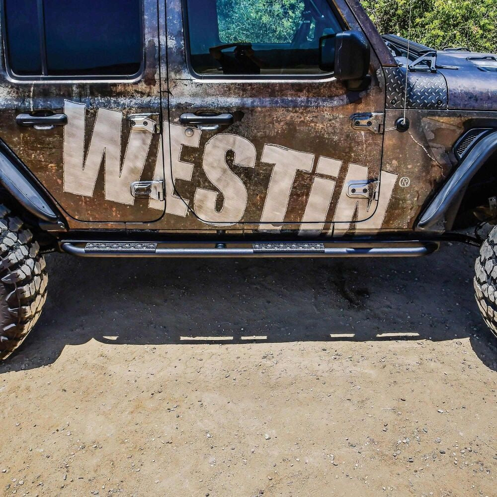 Westin XTS Rock Slider (Textured Black) for 2018-C Jeep Wrangler JL 4 Door Models 42-14065