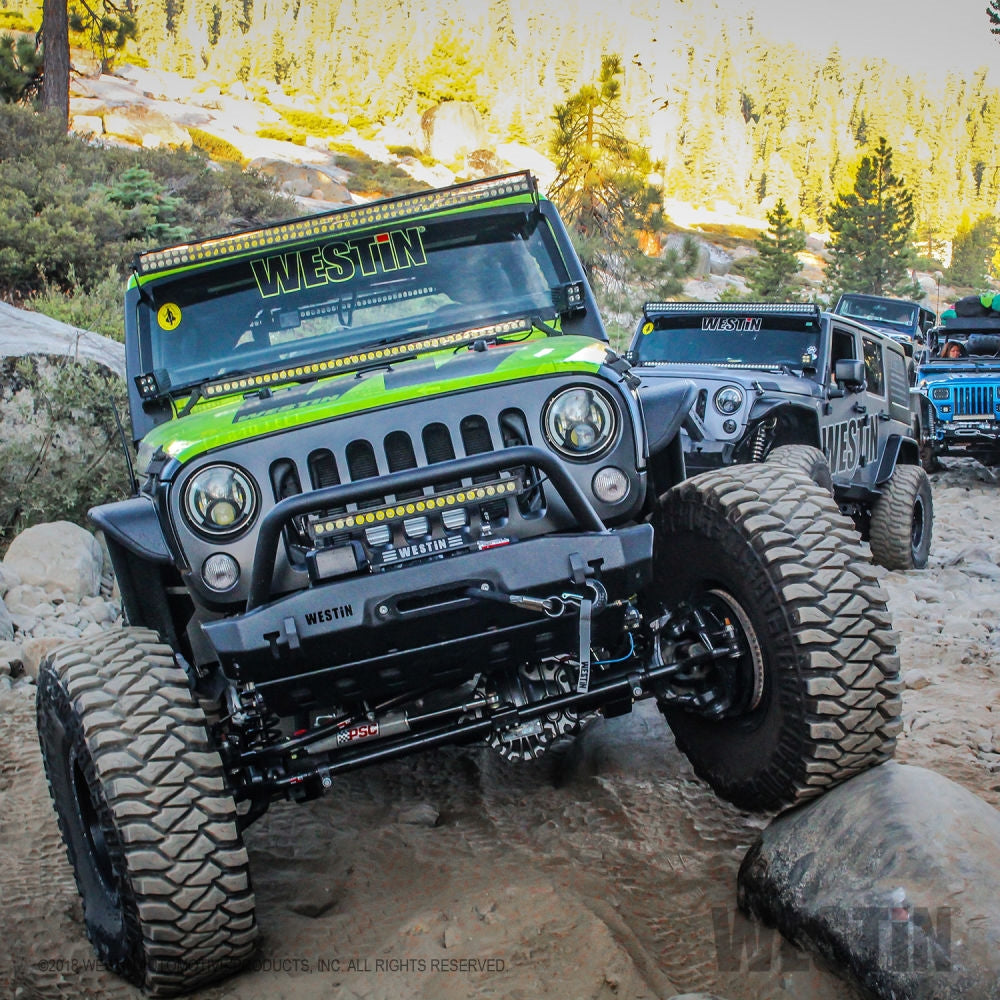 Westin WJ2 Stubby Front Bumper with Bull Bar for 2007-2018 JK 59-80015