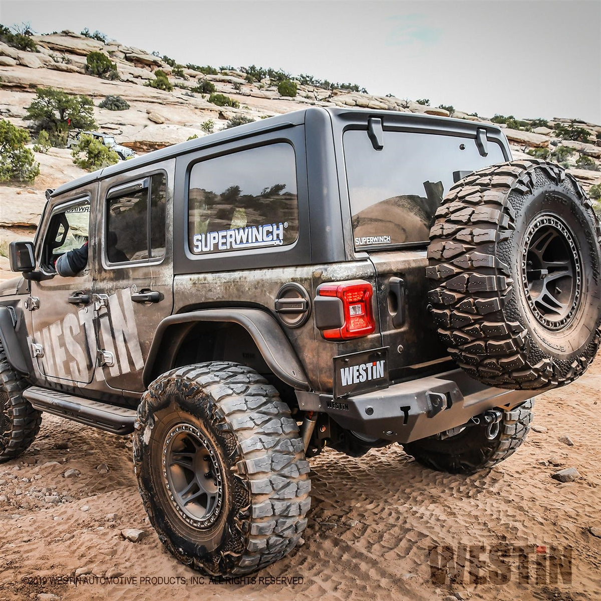 Westin WJ2 Rear Bumper with Sensors (Black) for 2018-C JL 59-82045