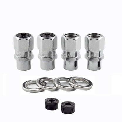 McGard Chrome Drag Racing Short .490 Shank Style Lug Nut Set (M12 x 1.5 Thread Size) - Set of 4 Lug Nuts and 4 Washers fits 2021-C Ford Bronco 60129