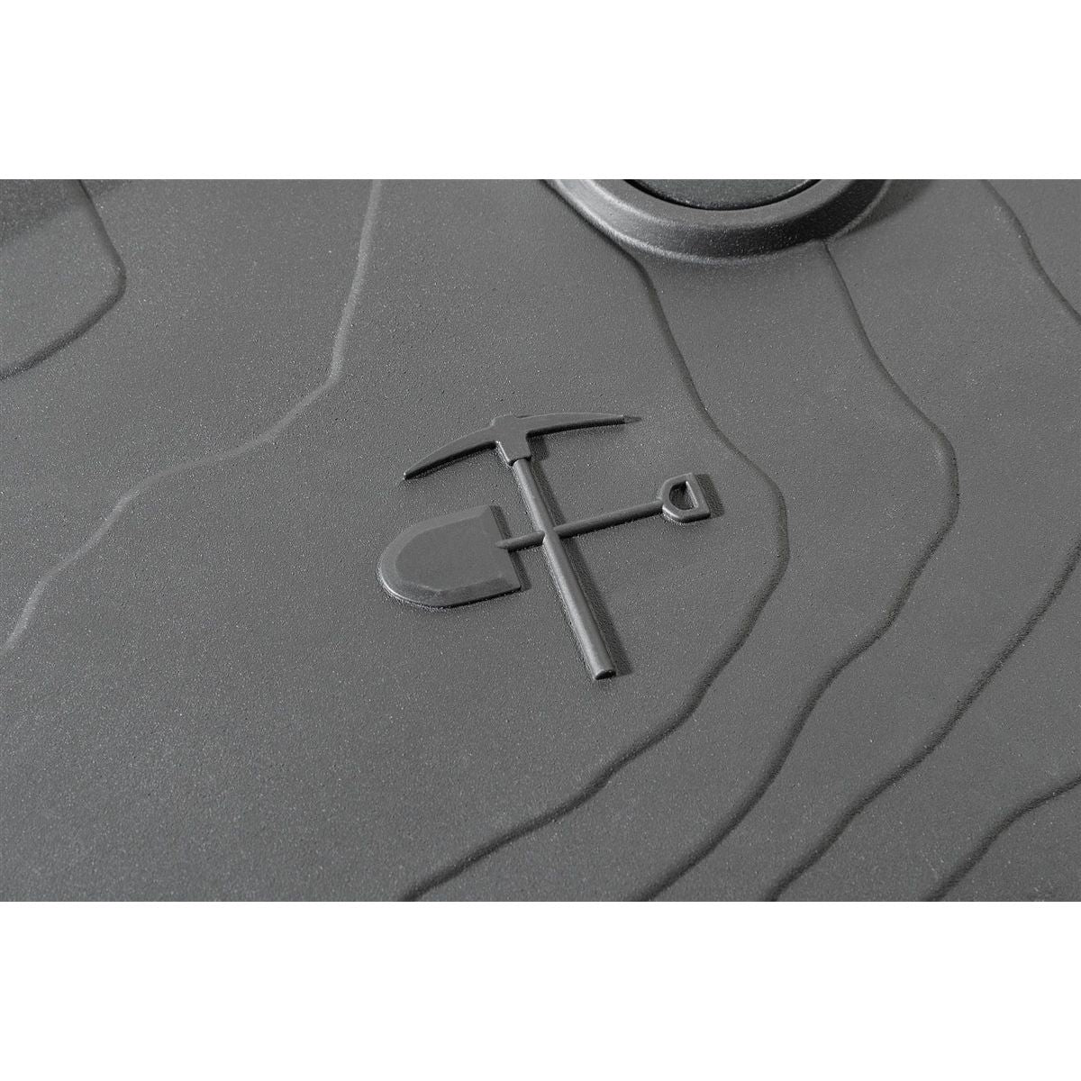 Mopar All-Weather Front & Rear Floor Liner Set (Black logo) for 2018+ Jeep Wrangler JLU 4 Door Models 6BP46TX7AE