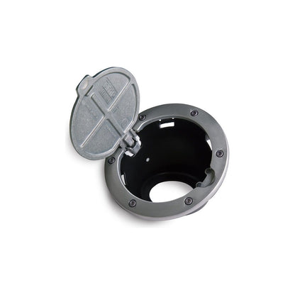 AMP Research Brushed Aluminum Fuel Door for 07-18 Jeep Wrangler JK-JK Unlimited 73000-00A