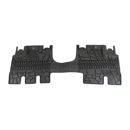 MOPAR Front & Rear Slush Mat Kit With Jeep Logo For 2014-18 Jeep Wrangler Unlimited 4 Door Models 82213860