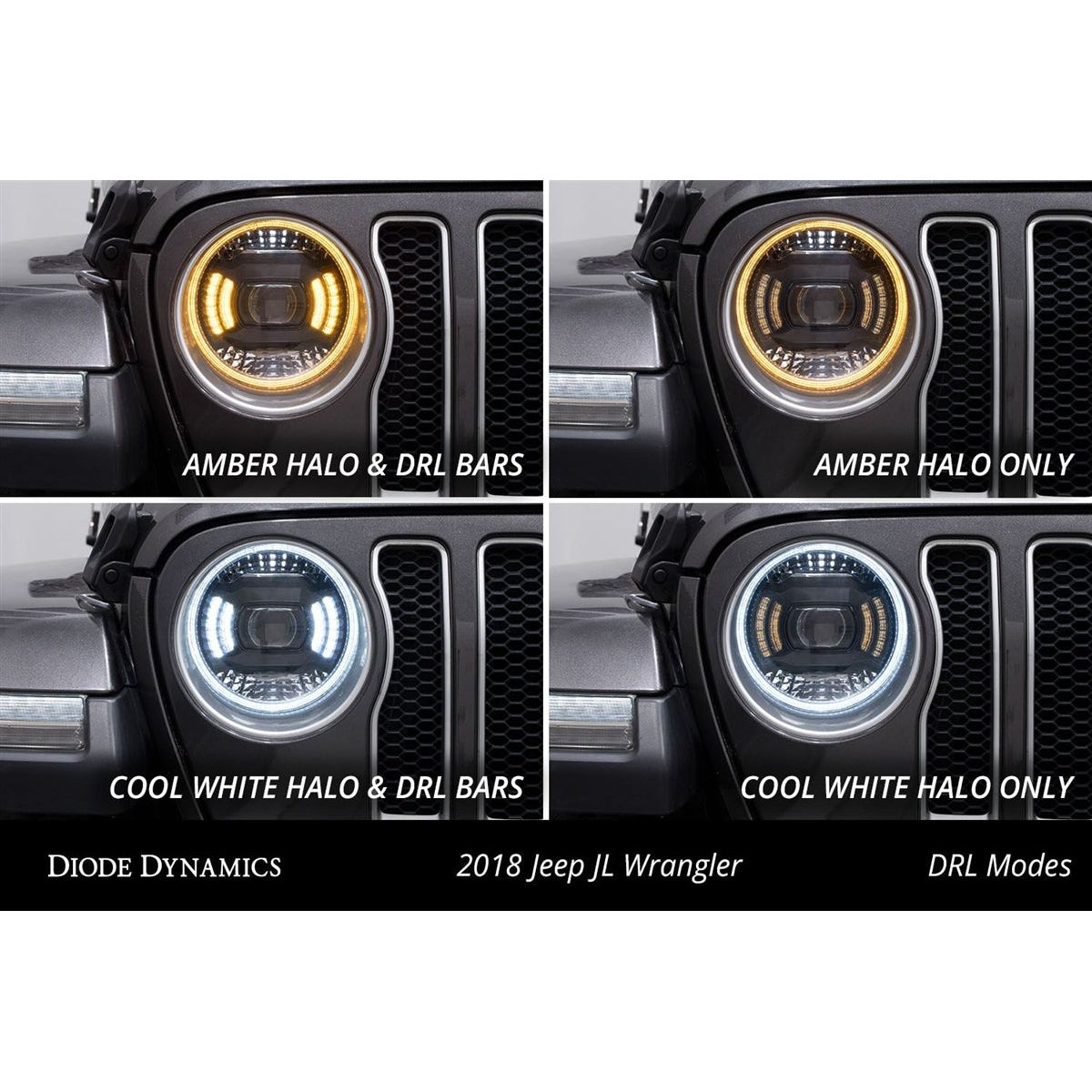 Diode Dynamics Elite Max LED Headlights for 2018-C Jeep JL Wrangler DD5165