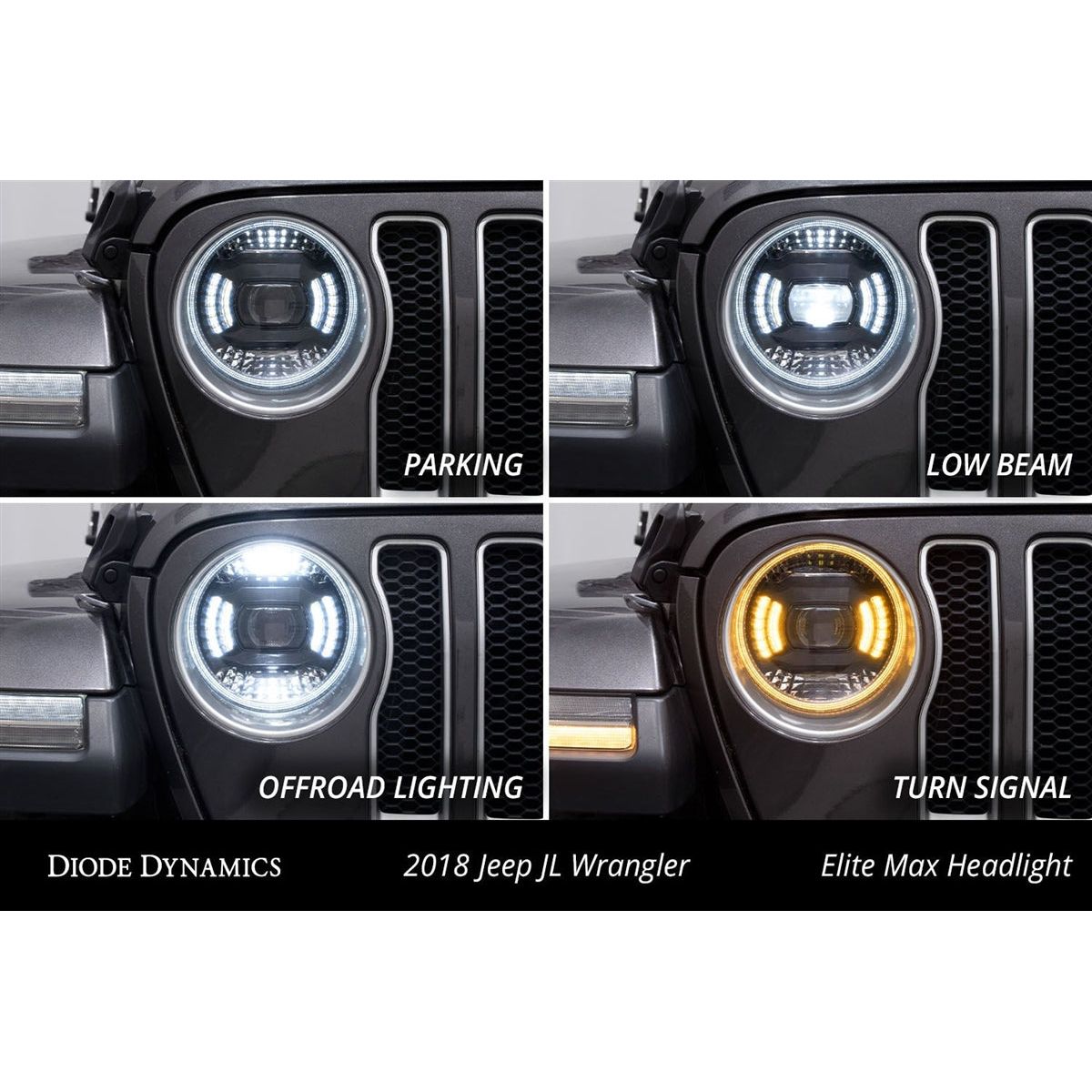 Diode Dynamics Elite Max LED Headlights for 2018-C Jeep JL Wrangler DD5165