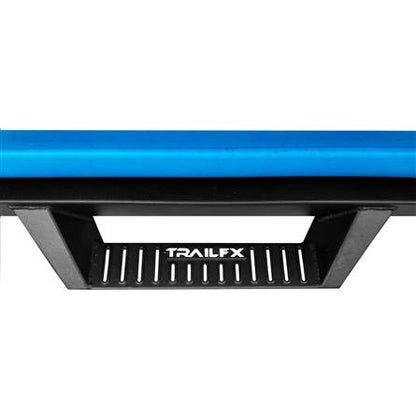 TrailFX  Black Oval Round Tube Side Steps for 18-C  Jeep Wrangler JL 4 Door Models DHS013B