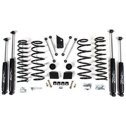 ZONE OFFROAD |  3" Suspension System for 18-C Jeep Wrangler JL 4 Door Models J31N parts including coils and shocks.