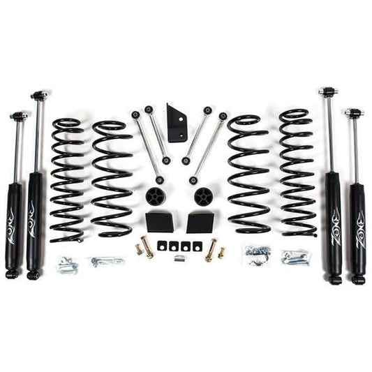 ZONE OFFROAD |  3" Suspension System for 18-C Jeep Wrangler JL 4 Door Models J31N parts including coils and shocks.