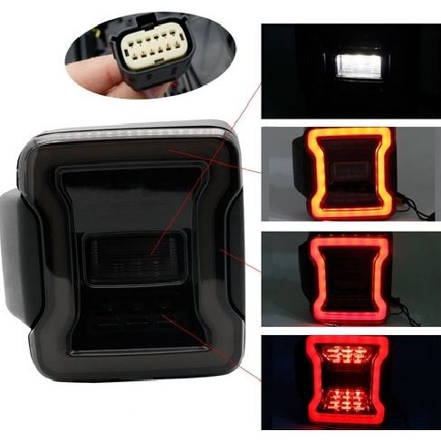 NVE Off Road LED Blackout Series Tail Lights for 18-C Jeep Wrangler JL-JLU JL-TL21